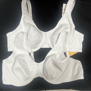 Lot of 2 Delimira white Minimizer Bra 42 C with underwire